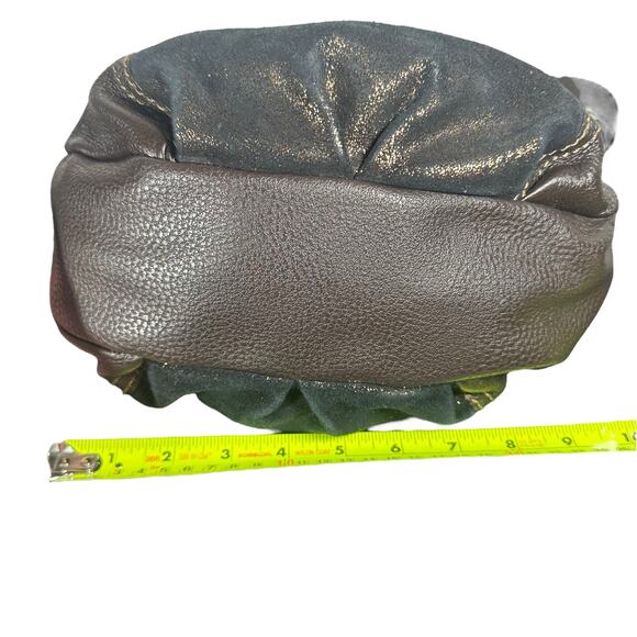 The Sak Deena Flap Fold Over Leather Brown Patchwork Crossbody Purse adjustable - Picture 5 of 9